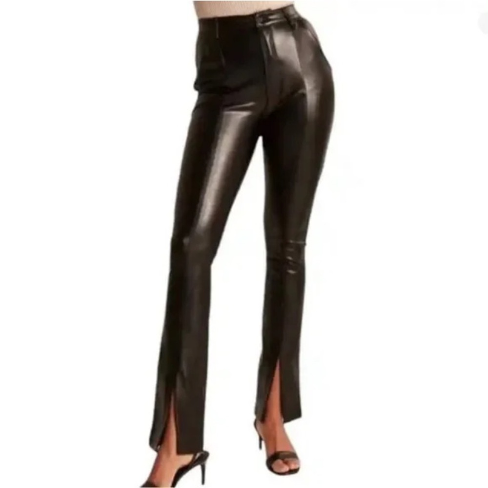 Abercrombie & Fitch  Faux Leather Split Hem Pants Size 27